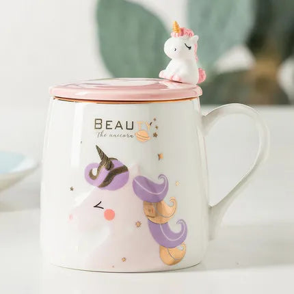 Deine glitzernde Einhorn Tasse mit Deckel!