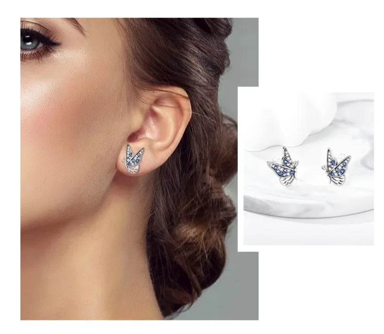 Niedliche Einhorn Ohrringe mit blauen Augen!