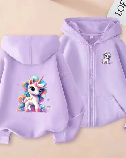 Deine strahlende Einhorn Jacke Hellblau!