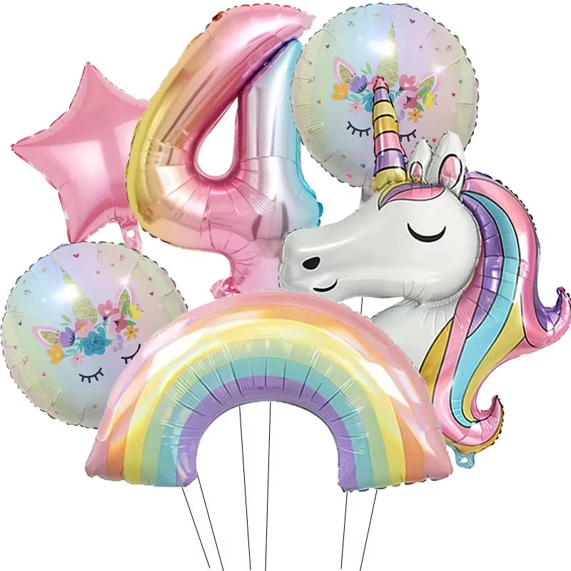 Dein strahlender Einhorn Regenbogen Ballon!