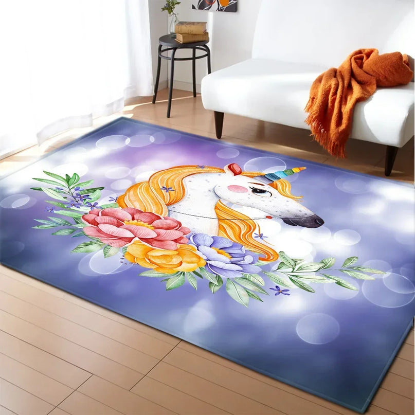 Dein Einhorn Teppich mit pinkem Schloss!