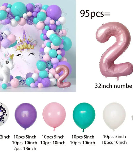 Feiere mit Einhorn Regenbogen Ballons!