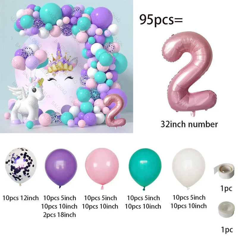 Feiere mit Einhorn Regenbogen Ballons!