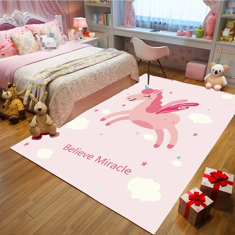 Dein Einhorn Teppich mit pinkem Schloss!