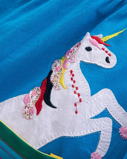 Dein fröhliches Einhorn Kleid in Seeblau!