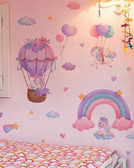 Dein Einhorn Wandtattoo Regenbogen-Ballon