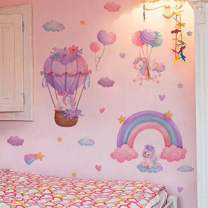 Dein Einhorn Wandtattoo Regenbogen-Ballon