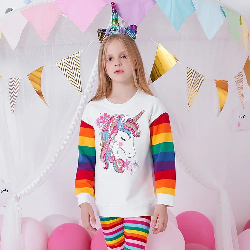 Glitzernder Einhorn Hoodie für kleine