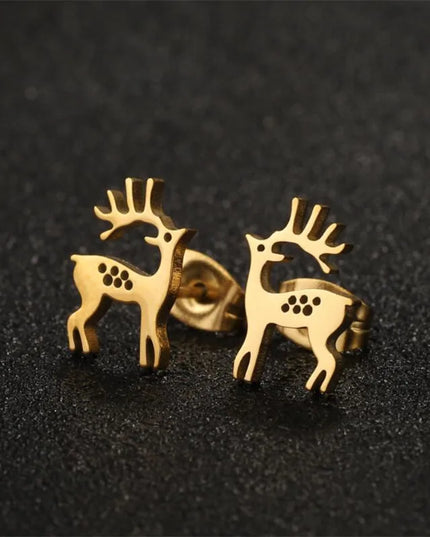 Goldene Einhorn Ohrringe Dino – Funkelnder