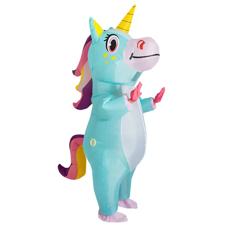Strahlendes Aufblasbares Einhorn Kostuem Weiß
