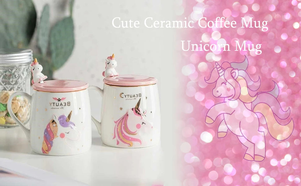 Deine zauberhafte Einhorn Tasse mit Deckel!