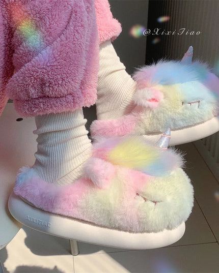 Kuschelige Einhorn Hausschuhe für deine Füße!