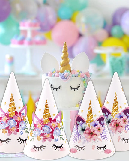 Glitzernde Einhorn Deko Partyhüte zum Feiern
