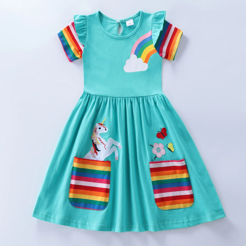 Dein cooles Einhorn Kleid in Grau!