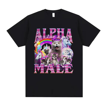 Schwarzes Einhorn T-Shirt mit lustigem 