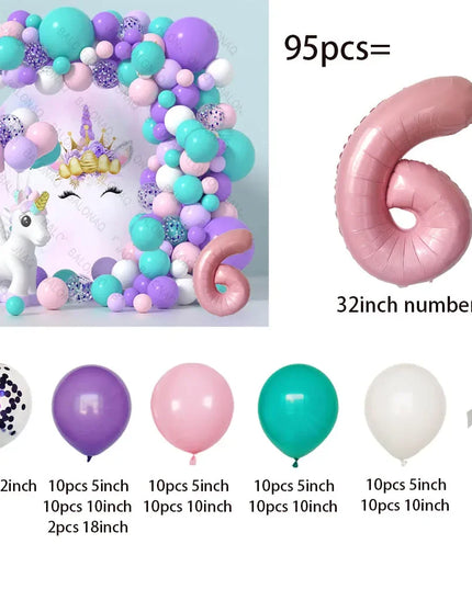 Feiere mit Einhorn Regenbogen Ballons!