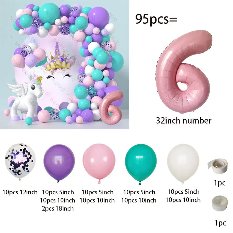 Feiere mit Einhorn Regenbogen Ballons!