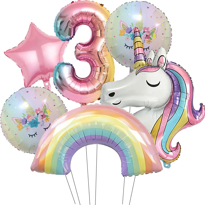 Dein strahlender Einhorn Regenbogen Ballon!