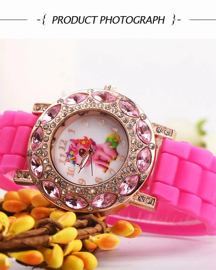 Deine wasserdichte Einhorn Uhr in Pink!