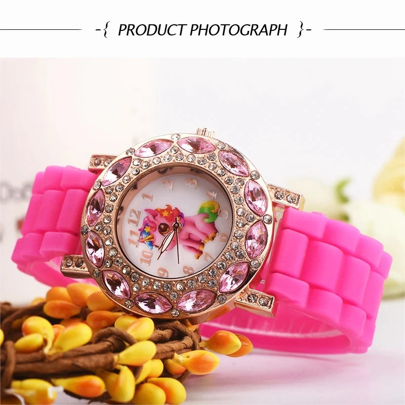 Deine wasserdichte Einhorn Uhr in Pink!