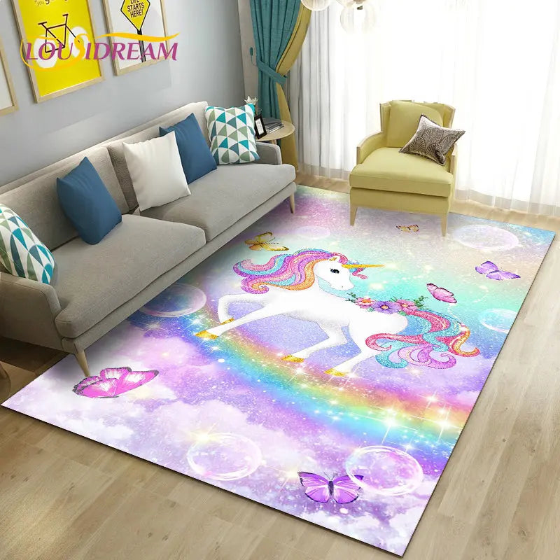 3D Cartoon Einhorn Sessel aus 100% Polyester, Anti-Rutsch und wasserdicht