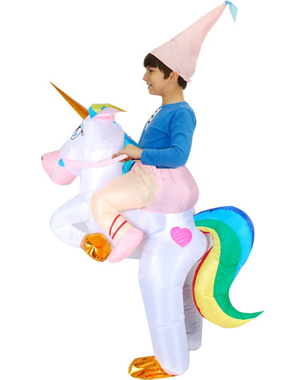 Flieg mit mir! Aufblasbares Einhorn Kostuem