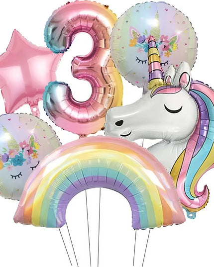 Dein strahlender Einhorn Regenbogen Ballon!