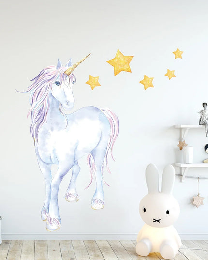 Dein Einhorn Wandtattoo mit Wolken &