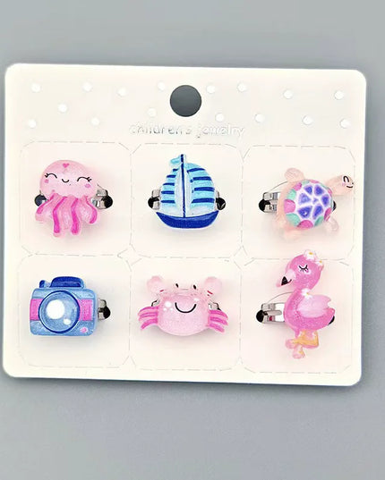 Dein Set bunter Einhorn Ringe