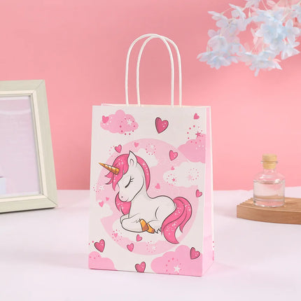 6 bezaubernde Einhorn Geschenktüten mit Regenbogenmotiv (Motiv C) für Partygeschenke
