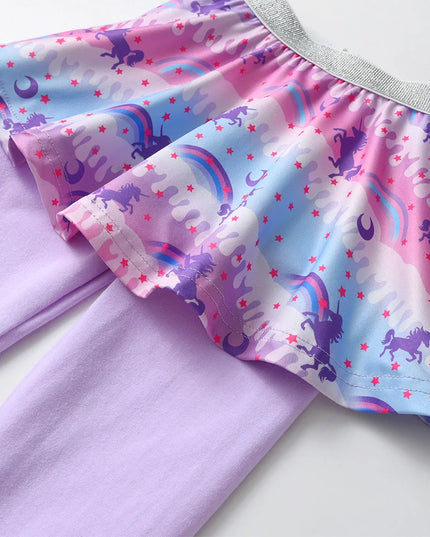 Fabelhafte Einhorn Leggings mit Rock – Lila