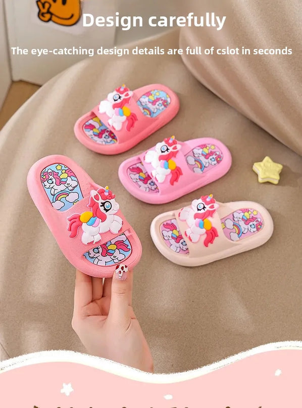 Fluffige Einhorn Hausschuhe für Zuhause