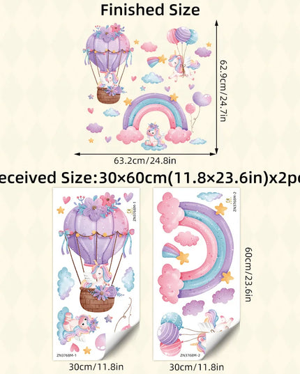 Dein Einhorn Wandtattoo Regenbogen-Ballon