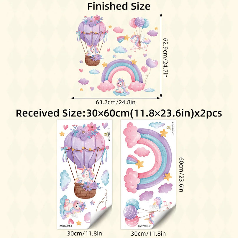 Dein Einhorn Wandtattoo Regenbogen-Ballon