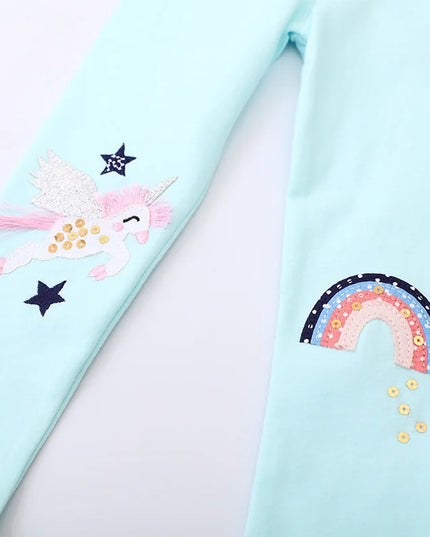 Deine coole Einhorn Leggings mit Stickerei