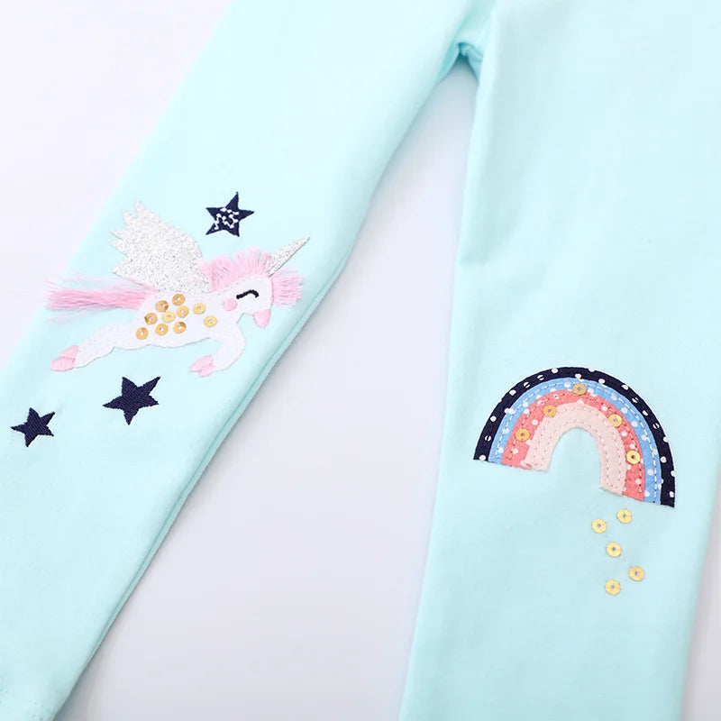 Deine coole Einhorn Leggings mit Stickerei