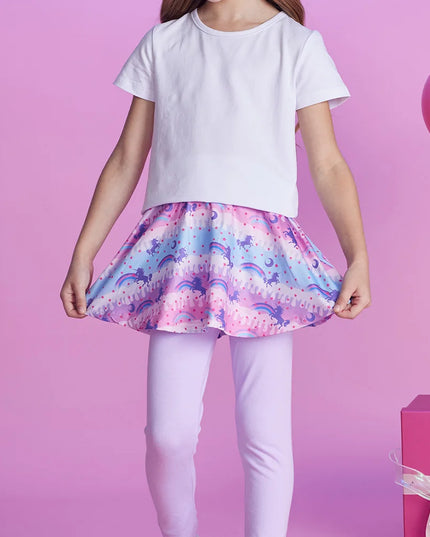 Fabelhafte Einhorn Leggings mit Rock – Lila
