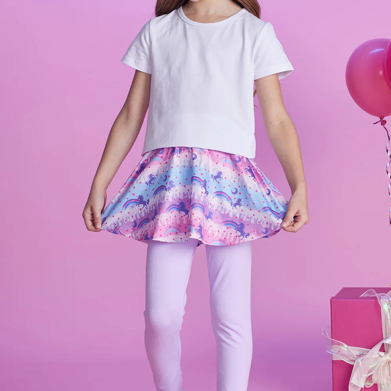 Fabelhafte Einhorn Leggings mit Rock – Lila