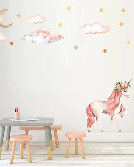 Dein Einhorn Regenbogen Wandtattoo –