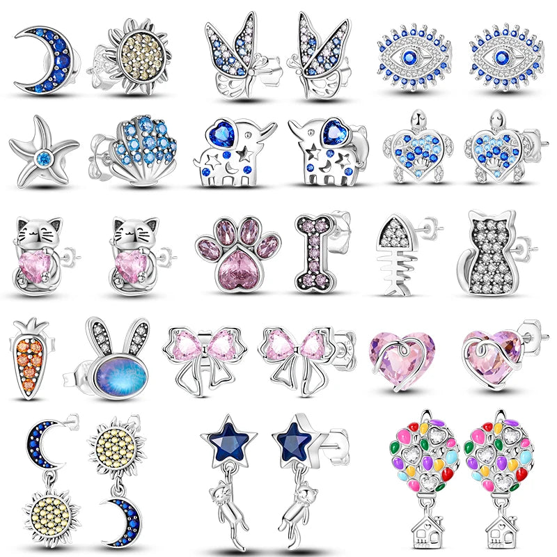 Niedliche Einhorn Ohrringe mit blauen Augen!