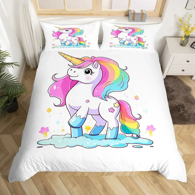 Deine Einhorn Bettwäsche für lila