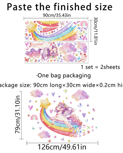 Dein Einhorn Regenbogen Wandtattoo –