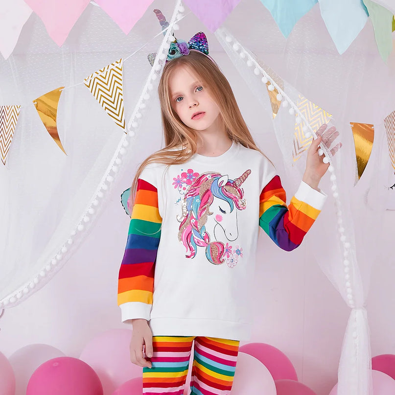 Glitzernder Einhorn Hoodie für kleine