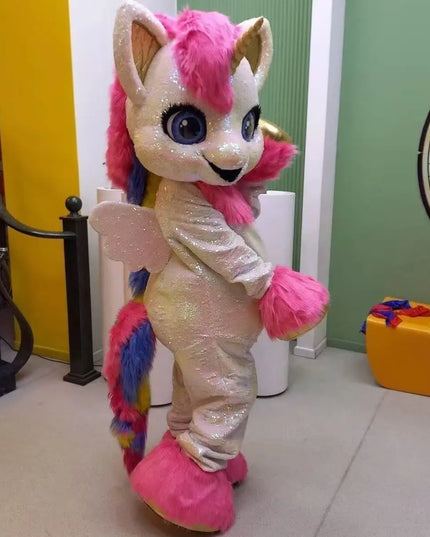 Dein strahlendes Einhorn Kostuem Maskottchen!