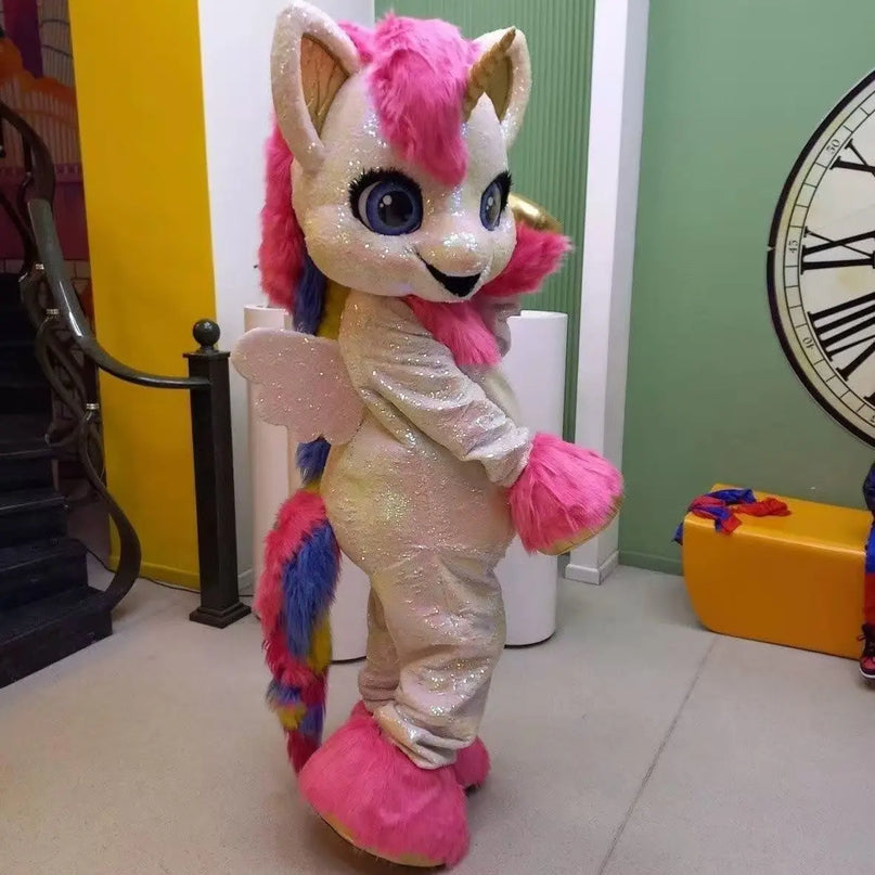 Dein strahlendes Einhorn Kostuem Maskottchen!
