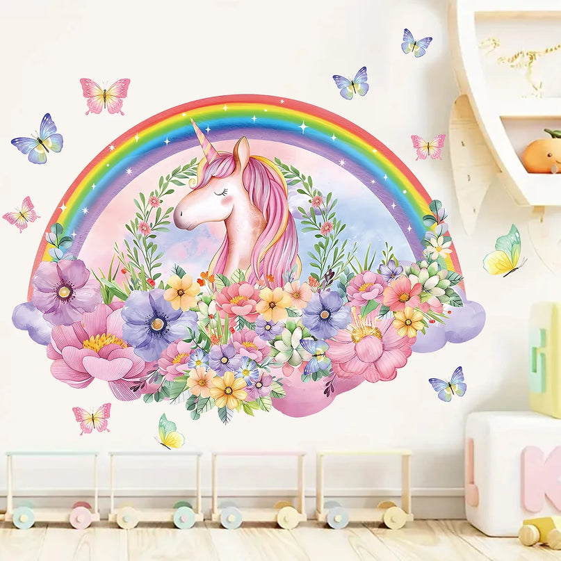 Dein Einhorn Wandtattoo mit Wolken &