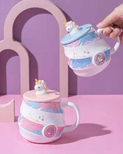 Deine süße Einhorn Tasse mit Deckel & Löffel!