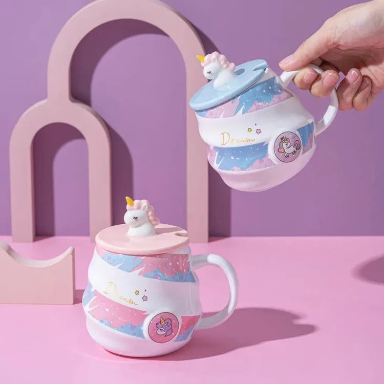 Deine süße Einhorn Tasse mit Deckel & Löffel!