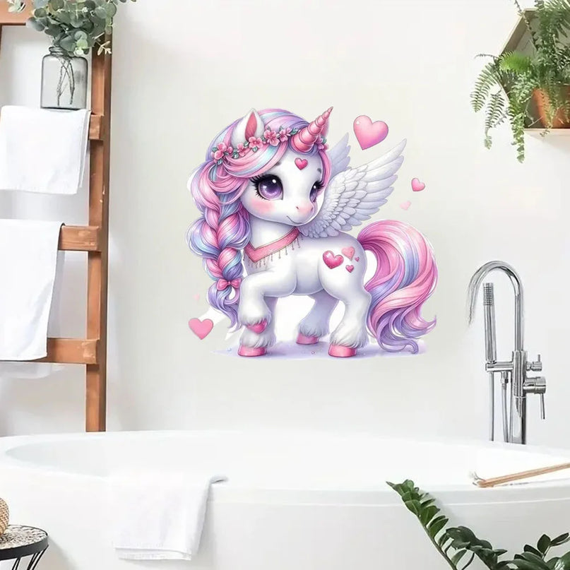 Dein Einhorn Wandtattoo in Pink
