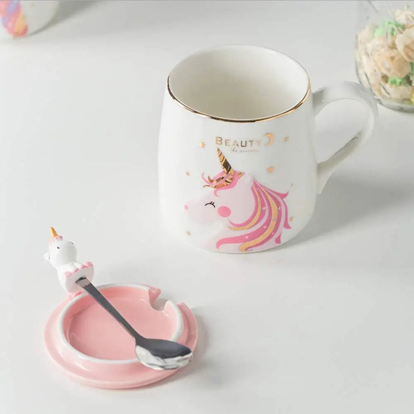 Deine zauberhafte Einhorn Tasse mit Deckel!